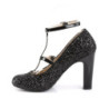 Pleaser Pink Label QUEEN-01 Black Glitter Heels Men