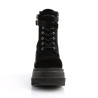 Demonia SHAKER-52 Black Velvet Platform Wedge Ankle Boots
