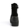 Demonia SHAKER-52 Black Velvet Platform Wedge Ankle Boots