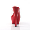 Pleaser KISS-201 Transparent Red High Heeled Mules