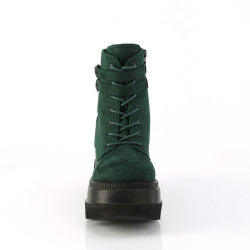 Demonia SHAKER-52 Emerald Platform Wedge Ankle Boots