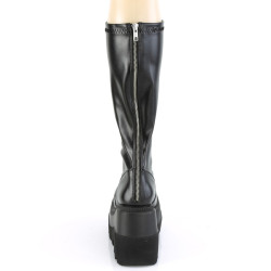 Demonia SHAKER-65 Black Vegan Platform Wedge Boots