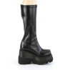 Demonia SHAKER-65 Black Vegan Platform Wedge Boots
