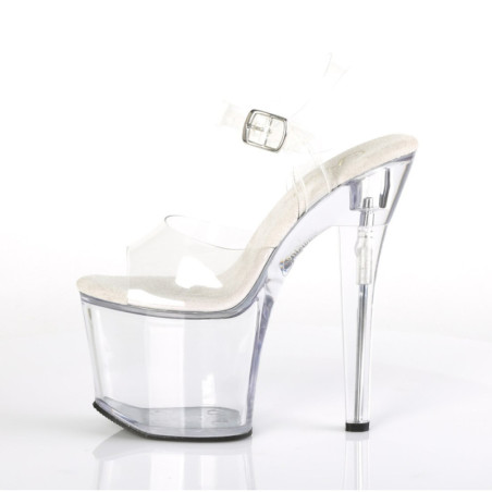 Demonia SHAKER-65 White Hologram Platform Wedge Boots