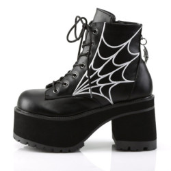 Demonia RANGER-105 Black Vegan Chunky Platform Ankle Boots