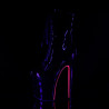Pleaser XTREME-1020TT Black Patent Neon Pink Ankle Boots