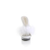 Fabulicious LIP-101-8 White Satin Transparent Mules