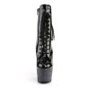 Pleaser ADORE-1020LG Black Patent Glitter Ankle Boots