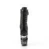Pleaser RAPTURE-1020STR-02 Black Vegan Leather Silver