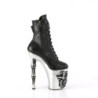 Pleaser RAPTURE-1020STR-02 Black Vegan Leather Silver