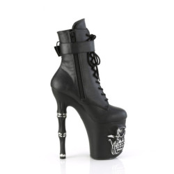 Pleaser RAPTURE-1020STR-LT Black Vegan Silver High Heels