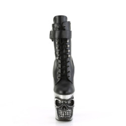 Pleaser RAPTURE-1020STR-LT Black Vegan Leather Silver