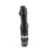 Pleaser RAPTURE-1020STR-LT Black Vegan Leather Silver