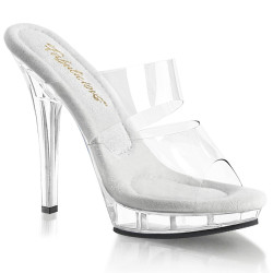 Fabulicious LIP-102 Transparent High Heeled Mules