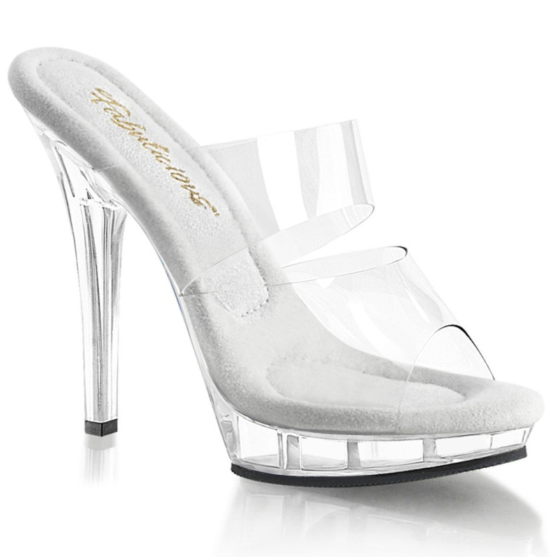 Fabulicious LIP-102 Transparent High Heeled Mules Fabulicious LIP-102 Transparent High Heeled Mules