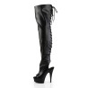 Pleaser DELIGHT-3017 Vegan Laced Thigh High Boots