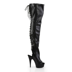Pleaser DELIGHT-3017 Vegan Laced Thigh High Boots