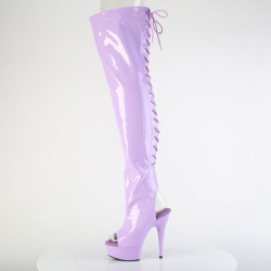 Pleaser DELIGHT-3017 Lavender Laced Thigh High Boots