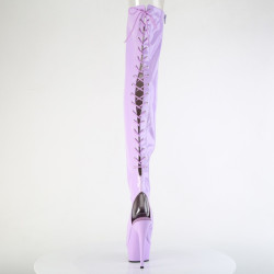 Pleaser DELIGHT-3017 Lavender Laced Thigh High Boots