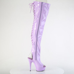 Pleaser DELIGHT-3017 Lavender Laced Thigh High Boots