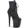 Pleaser FLAMINGO-1020GWR Black Glitter Ankle Boots