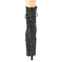 Pleaser FLAMINGO-1020GWR Black Glitter Ankle Boots