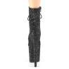 Pleaser FLAMINGO-1020GWR Black Glitter Ankle Boots