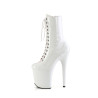 Pleaser FLAMINGO-1040TT Blush White Patent Ankle Boots