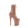 Pleaser FLAMINGO-1040TT Blush White Patent Ankle Boots