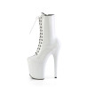 Pleaser FLAMINGO-1040TT Black White Patent Ankle Boots