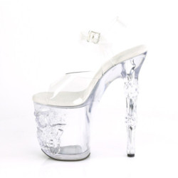 Pleaser RAPTURE-808 Clear Pole Shoes Finger Bone Heels