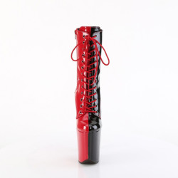 Pleaser FLAMINGO-1040TT Red Black Patent Ankle Boots