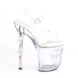 Pleaser RAPTURE-808 Clear Pole Shoes Finger Bone Heels