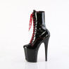 Pleaser FLAMINGO-1040TT Red Black Patent Ankle Boots
