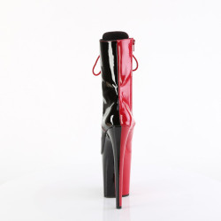 Pleaser FLAMINGO-1040TT Red Black Patent Ankle Boots