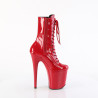 Pleaser FLAMINGO-1040TT Red Black Patent Ankle Boots