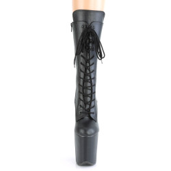 Pleaser FLAMINGO-1050WR Black Vegan Leather Ankle Boots