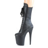 Pleaser FLAMINGO-1050WR Black Vegan Leather Ankle Boots
