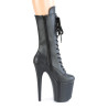 Pleaser FLAMINGO-1050WR Black Vegan Leather Ankle Boots