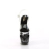 Pleaser RAPTURE-808-LT Pewter Pole Shoes Bone High Heels
