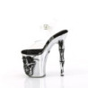 Pleaser RAPTURE-808-LT Pewter Pole Shoes Bone High Heels