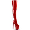 Pleaser FLAMINGO-3000 Red Extreme Heeled Thigh Boots