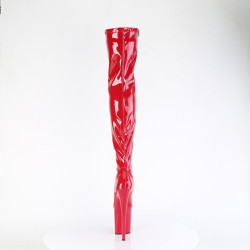 Pleaser FLAMINGO-3000 Red Extreme Heeled Thigh Boots