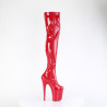 Pleaser FLAMINGO-3000 Red Extreme Heeled Thigh Boots