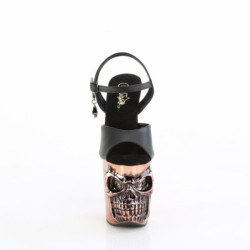 Pleaser RAPTURE-809-LT Black Vegan Leather Satin Copper