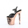 Pleaser RAPTURE-809-LT Black Vegan Leather Satin Copper