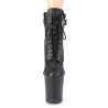Pleaser FLAMINGO-800-05 Black Vegan Leather Ankle Boots