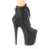 Pleaser FLAMINGO-800-05 Black Vegan Leather Ankle Boots