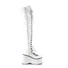 Demonia KERA-303 White Patent Platform Thigh High Boots