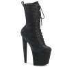 Pleaser RAZZLE-1040WR Black Reptile Print Ankle Boots